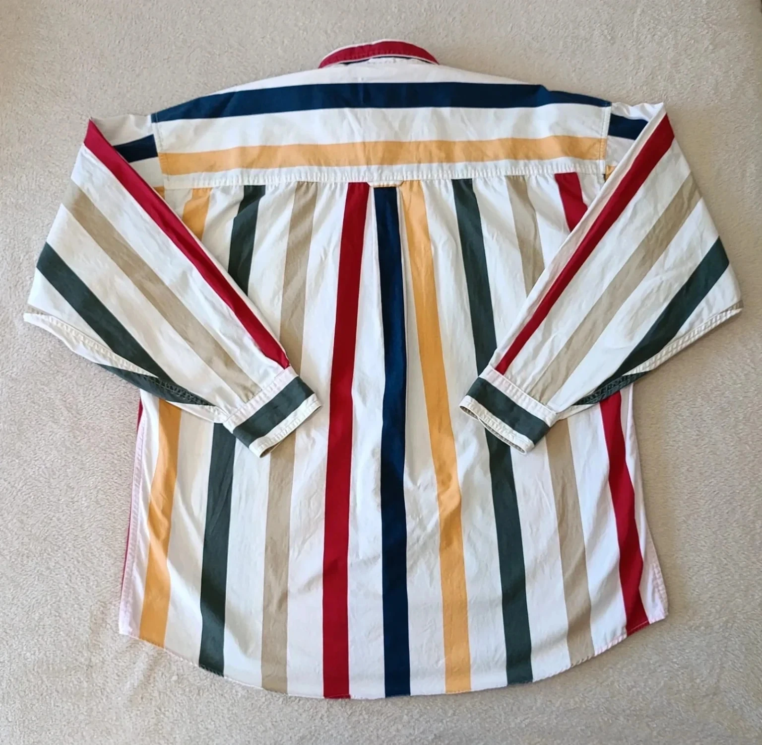 Chemise Chaps Ralph Lauren Vintage regenboogstrepen Geborduurd logo Maat XL – photo 2